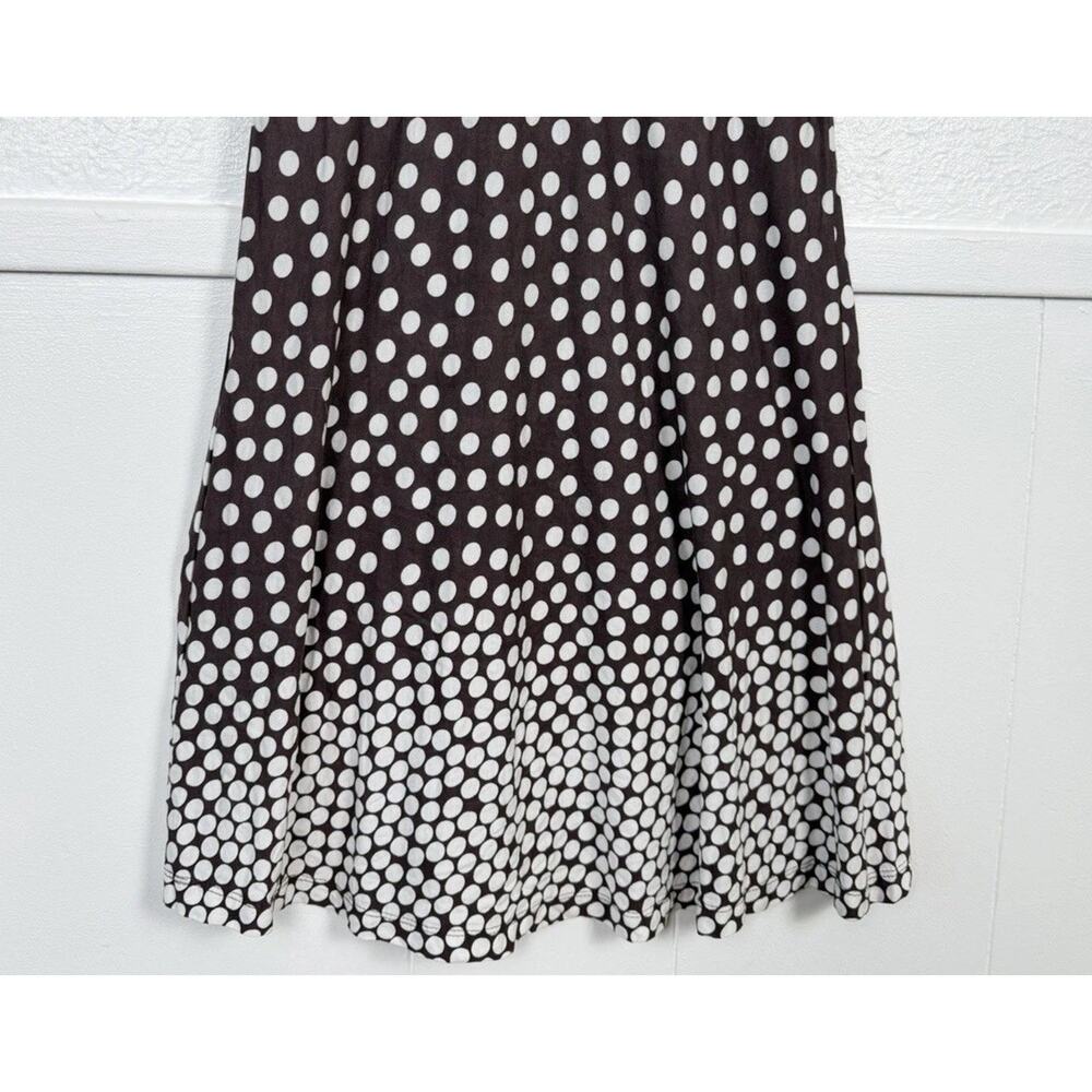 LASCANA Polka Dot Faux Wrap Midi Dress 6 Brown White Retro Pinup - Picture 6 of 8